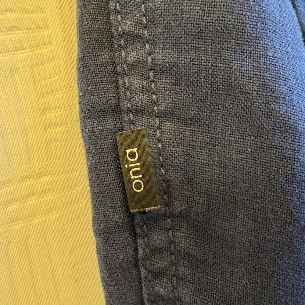 Onia Noah Mens Navy Blue 100% Linen Cargo 10" Shorts Elastic Waist Size XL - Picture 5 of 8